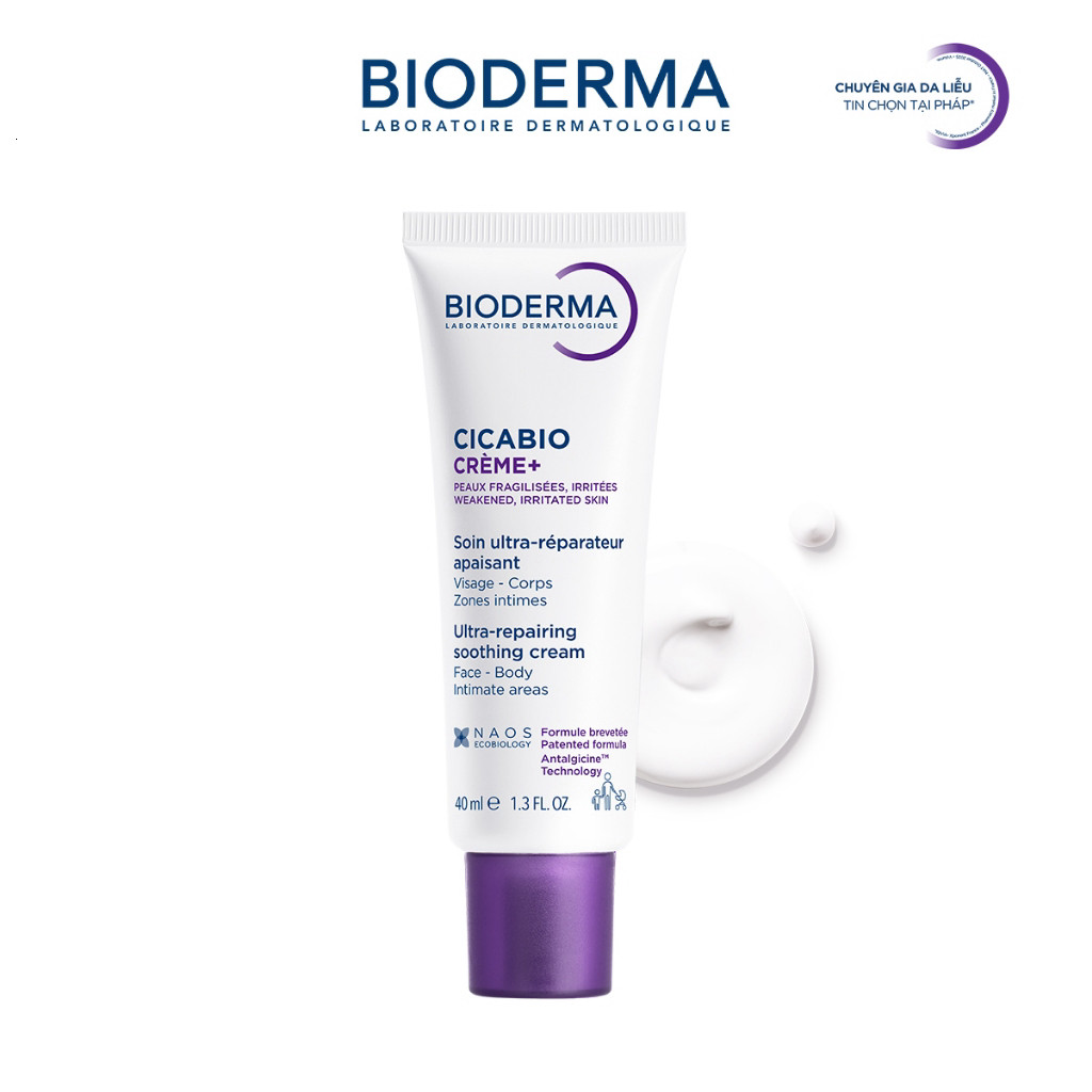 Kem phục hồi da tổn thương và ngăn ngừa sẹo Bioderma Cicabio Crème+ 40ml
