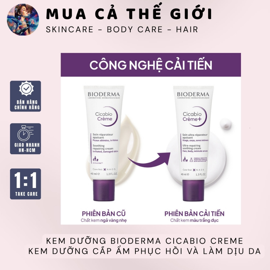 Kem dưỡng Bioderma Cicabio Creme | Kem dưỡng cấp ẩm phục hồi và làm dịu da