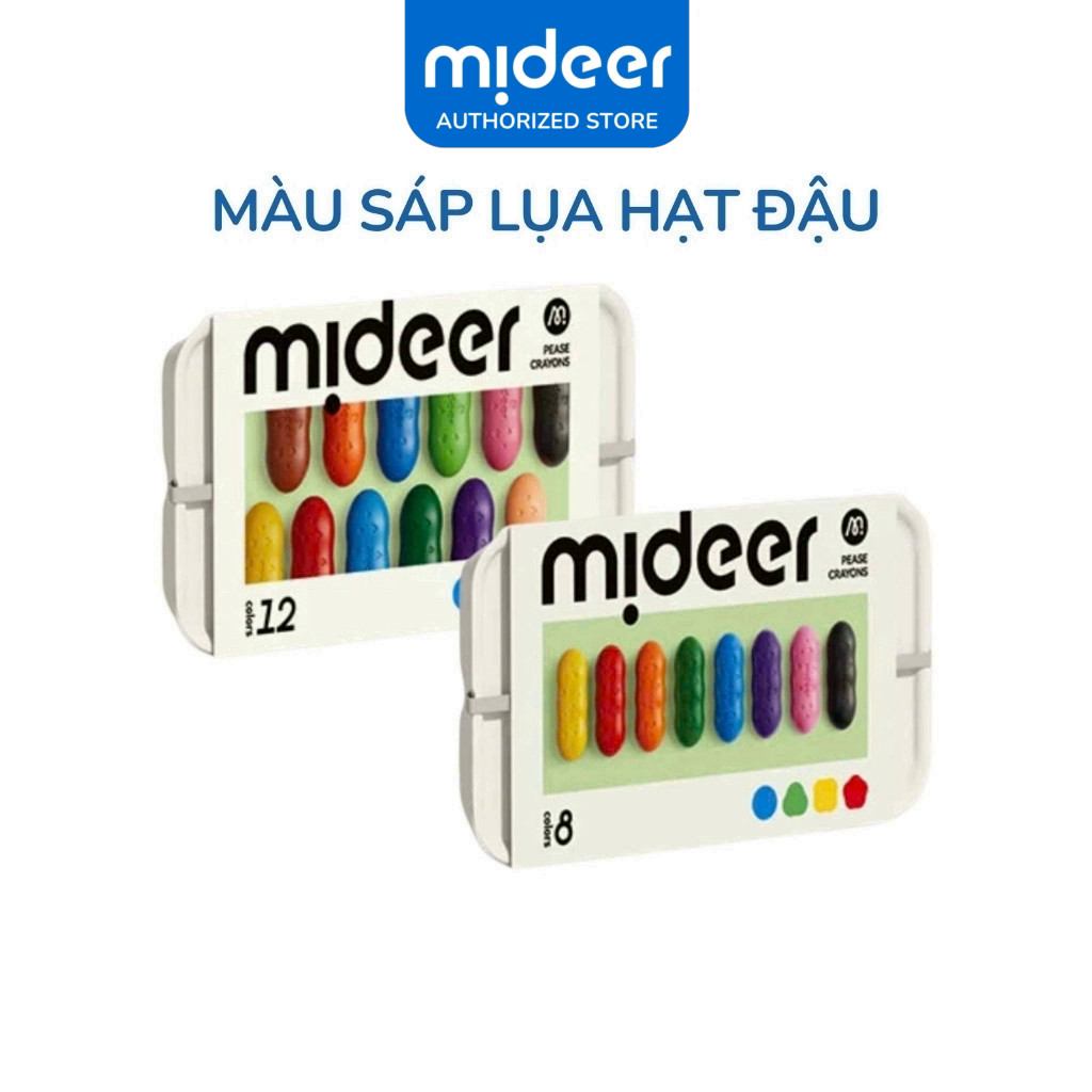 Màu Sáp Cho Bé Mideer Pease Crayons Bút Sáp Màu Hữu Cơ Hạt ậu 8 Màu 12 Màu