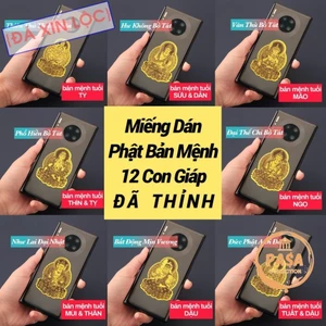 < rước lộc > [ĐÃ XIIN LỘC] Miếng Dán Điện Thoại 8 Vị Phật Bản Mệnh Phù Hợp Cho 12 Con Giáp