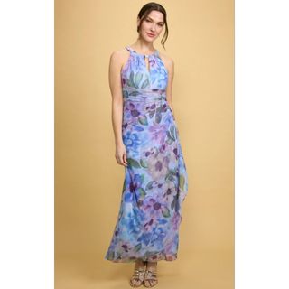 Đầm dự tiệc không tay hoa vnxk dư LAURA