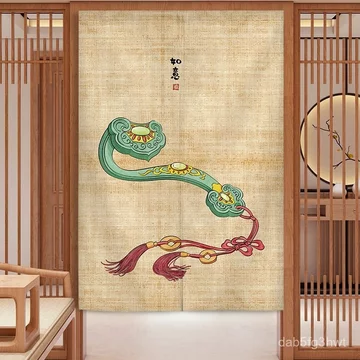 Rèm cửa kiểu Trung Quốc mới, rèm ngăn phòng phong cách Zen cổ điển, rèm treo phòng khách, rèm vải gia dụng, rèm ngắn phò