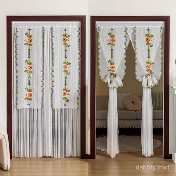 Rèm cửa thêu ren kiểu Pháp, lắp đặt không cần khoan, rèm ngăn phòng ngủ, rèm cửa chống muỗi cao cấp, rèm mỏng có thanh t