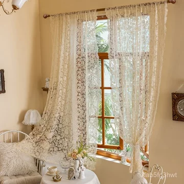Rèm cửa viền gợn sóng phong cách Pháp cổ điển, rèm voan ren, rèm thêu dùng cho phòng khách, phòng ngủ, cửa sổ lồi và rèm
