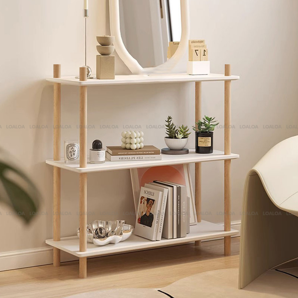 Kệ gỗ decor 3 tầng phong cách Châu Âu kệ trang trí kệ mỹ phẩm kệ sách