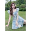 Đầm thời trang nữ mặc đi chơi chất tuyết mưa cổ sơ mi tay ngắn dáng dài maxi sang chảnh siêu xinh Shop Bơ St