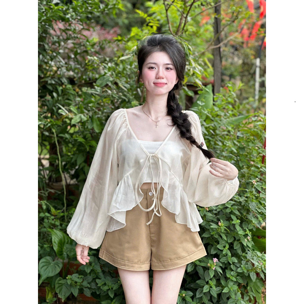 [Luna chọn] Set bộ ba món quần kaki áo tơ kèm áo ống gân tăm SHOPBOSTORE Luna