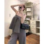 Set bộ 2 dây mix quần dài suông rộng chất chéo hàn mang phòng cách hàn quốc SHOPBOSTORE Luna