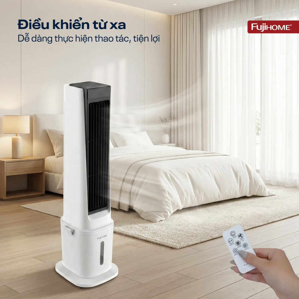 Quạt hơi nước làm mát không khí Nhập Khẩu FUJIHOME AC-17N, quạt điều hòa tự đảo chiều công suất lớn