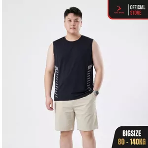Áo Ba Lỗ Nam Big Size Akyoo 80 - 140kg Thể Thao Khỏe Khắn,Rộng Rãi Thoáng Mát,Vận Động Thoải Mái - BL TT DEN IN