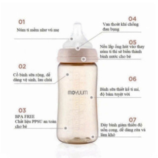 Bình sữa Moyuum korea - Hàng Chính Hãng, 170ml & 270ml [ Tặng 1 Núm ]