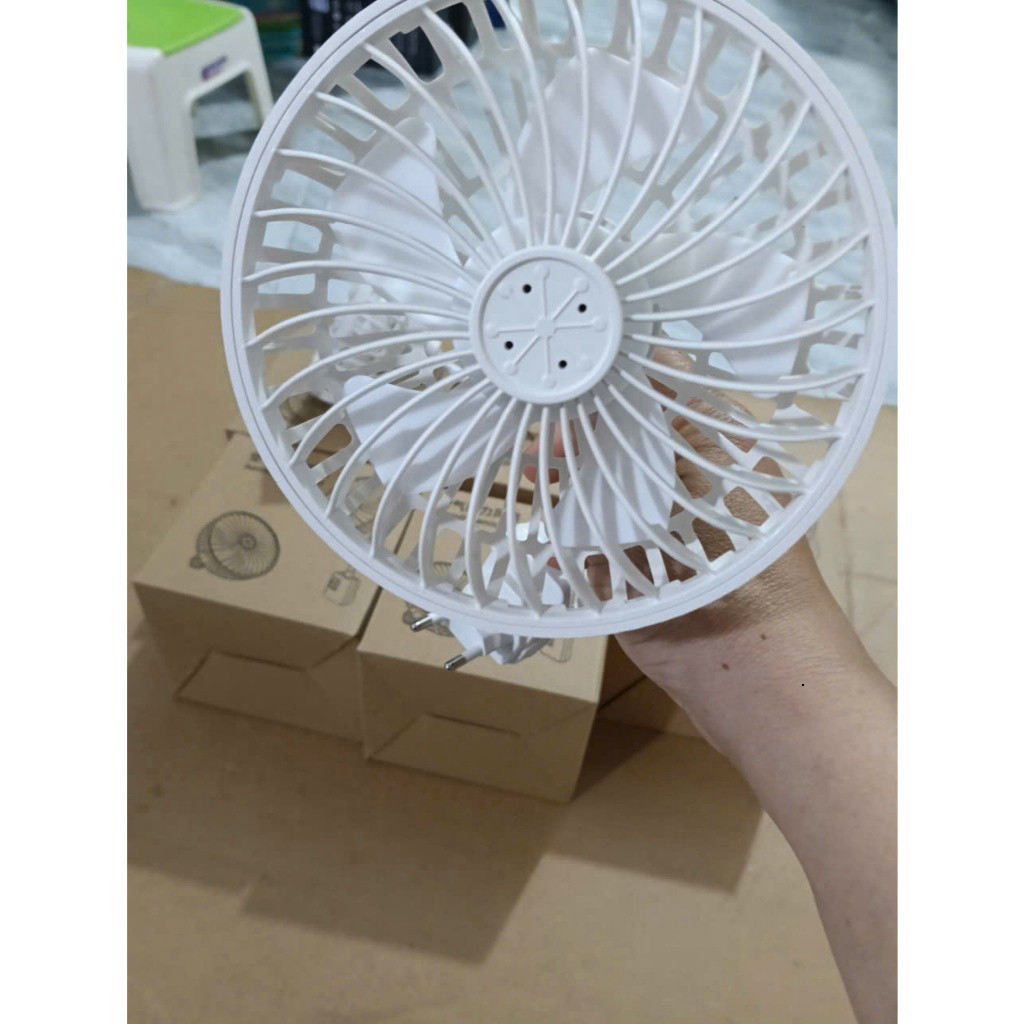 Quạt 5 Cánh Mini Xoay 360 Độ Có Lồng An Toàn Kèm Công Tắc Quạt Cắm Điện ,Găn Tường, Để Bàn Tiện Lợi. cc ntt95
