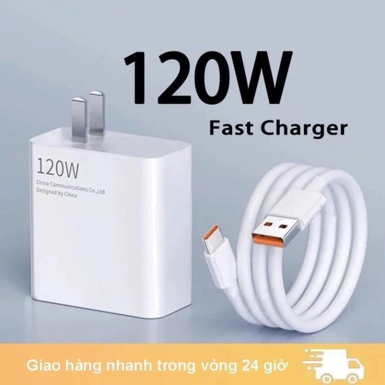 Bộ sạc nhanh MXT 120W, Củ sạc + Cáp sạc nhanh USB to Type C cho Xiaomi Samsung Oppo Vivo