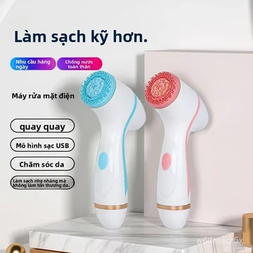 Máy rửa mặt điện dùng để làm sạch sâu, máy massage mặt dùng tại nhà, thiết bị làm sạch mặt bằng silicon, máy rửa mặt, dụ