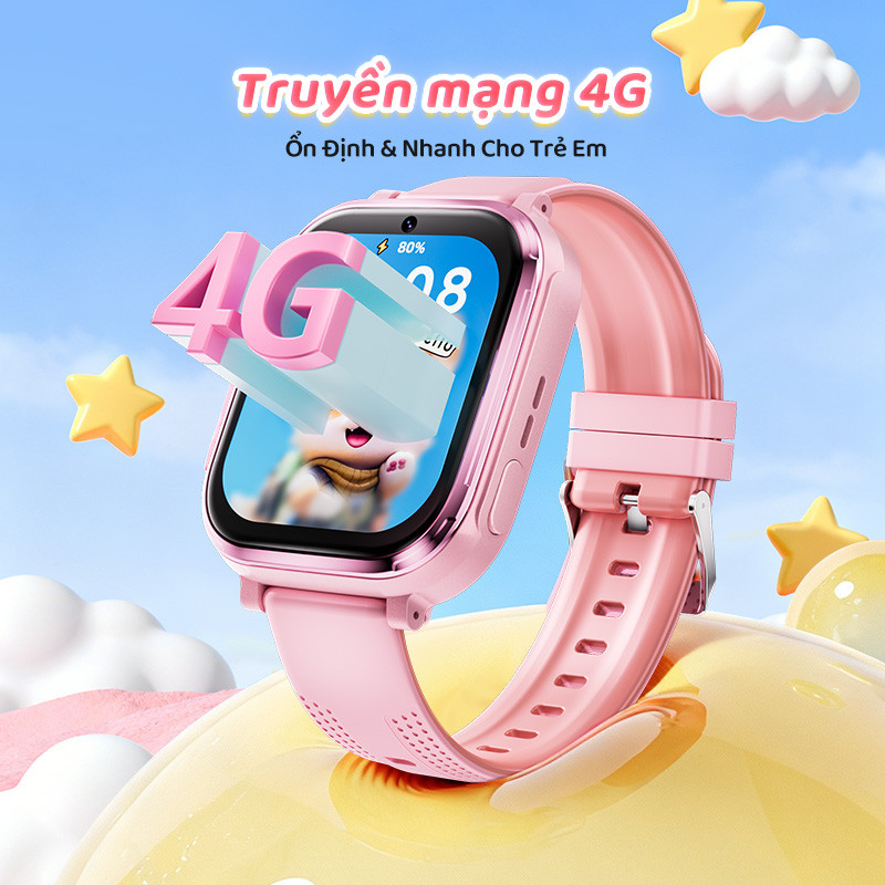 Kiumo【Kèm Ốp & 2 Dây Đeo】Đồng Hồ Thông Minh Trẻ Em 4G Kiumo T59 - Camera 8MP Gọi Video HD, Định Vị GPS, Pin 750mAh