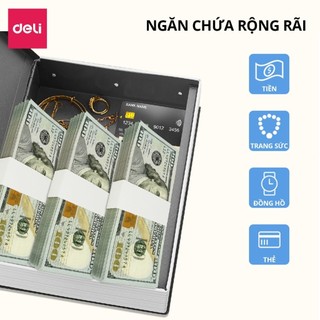 Két sắt Mini Hộp Đựng Tiền Hình Cuốn Quyển Sách LockSworthxDeli Khóa Cơ An Toàn Thiết Kế Ngụy Trang, Đựng Tiền & Giấy Tờ