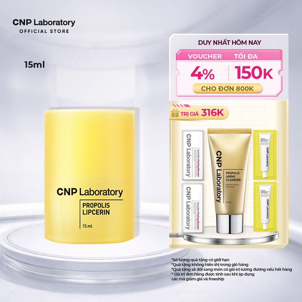 [CNP] Son dưỡng môi keo ong (Lipcerin) phục hồi và giữ ẩm môi đến 12 giờ Propolis Lipcerin 15ml