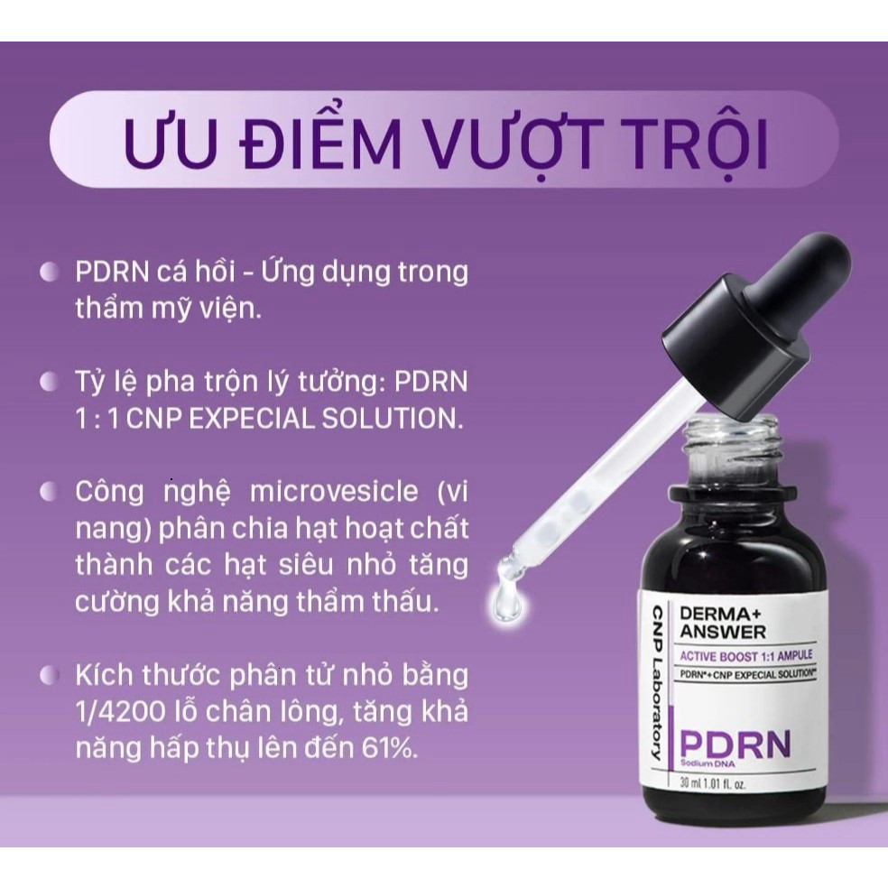 Tinh chất Serum dưỡng trắng căng bóng trẻ hoá da CNP PDRN cá hồi Thank You Farmer Miracle Age Repair
