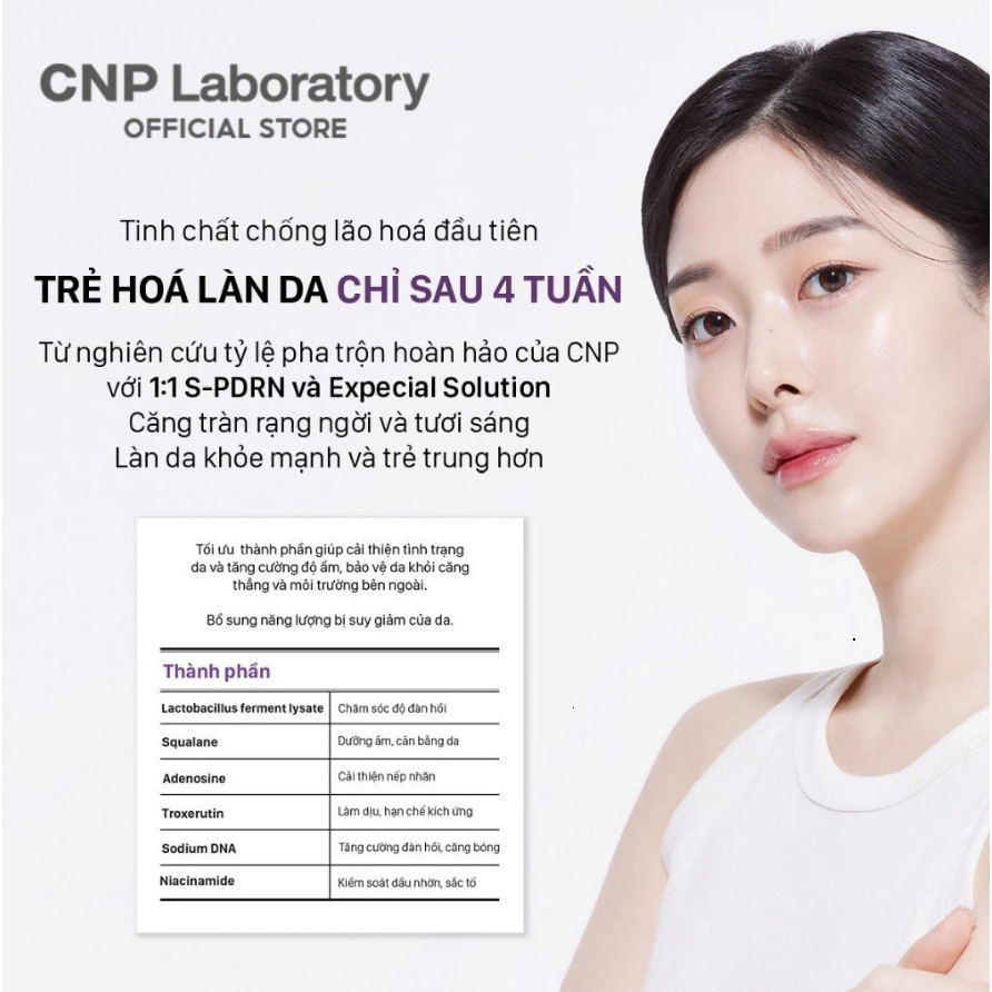 Tinh chất Serum dưỡng trắng căng bóng trẻ hoá da CNP PDRN cá hồi Thank You Farmer Miracle Age Repair