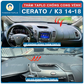 [Kia Cerato/K3 2014-2018] Thảm taplo oto da Nano Blockers UV, 3D Flare, Nhung lông tuyết viền Ziczac chống cong vênh
