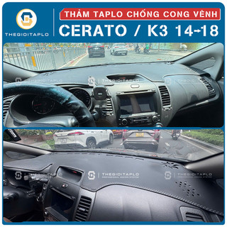 [Kia Cerato/K3 2014-2018] Thảm taplo oto da Nano Blockers UV, 3D Flare, Nhung lông tuyết viền Ziczac chống cong vênh