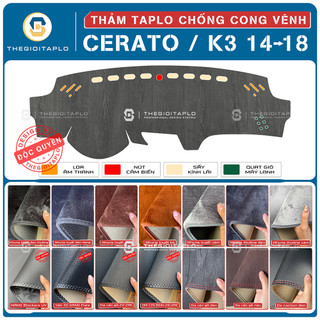 [Kia Cerato/K3 2014-2018] Thảm taplo oto da Nano Blockers UV, 3D Flare, Nhung lông tuyết viền Ziczac chống cong vênh