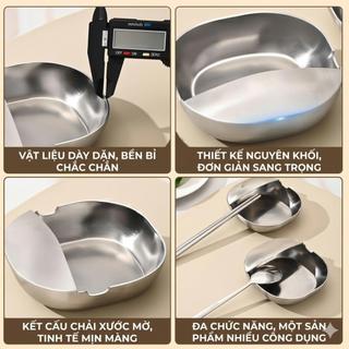 Khay Gác Vá Súp Inox 304 Đa Năng, Giá Đỡ Muỗng Đũa Kẹp Gắp, Khay Hứng Nước, Spoon Rest Nhà Bếp
