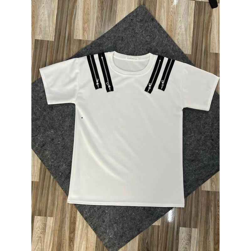 Áo Thun Cổ Tròn Nữ Nam 4 Khoá Ngắn Ôm Gọn Top Menswear Hot Trend 2026