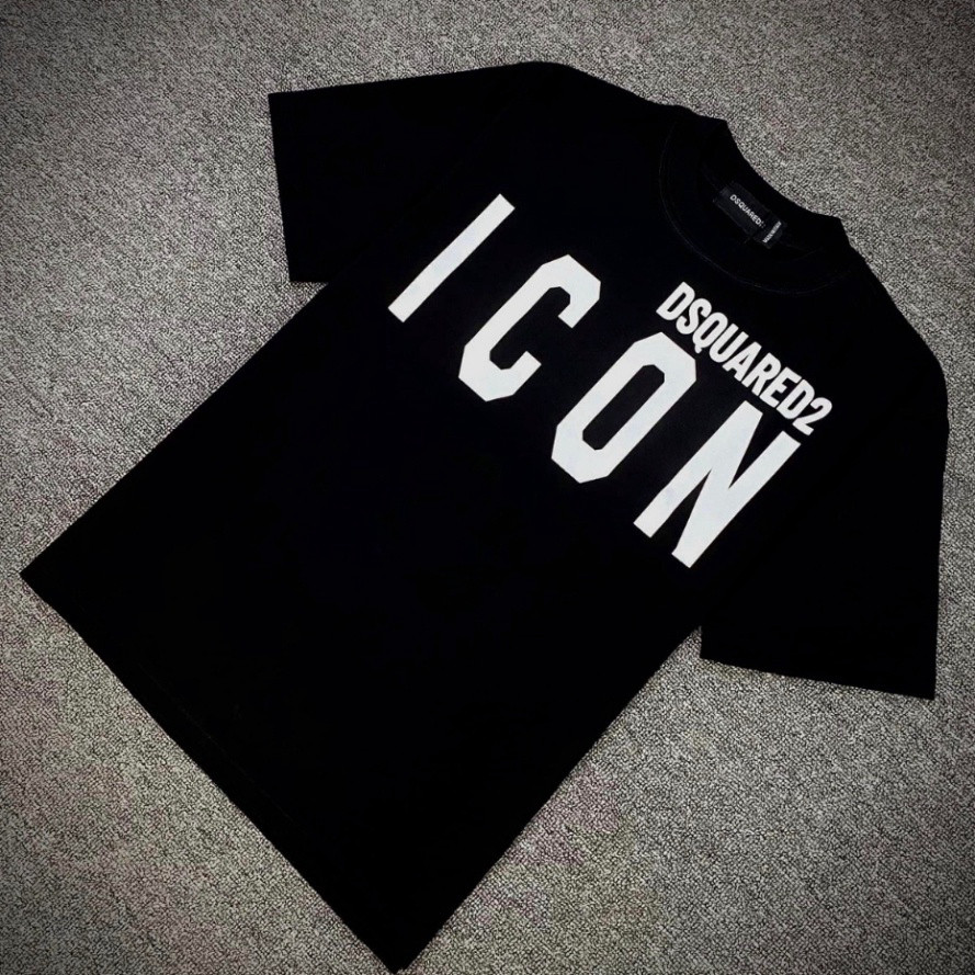 Áo Thun Nam Nữ DSQ Icon Chữ Ngang, Hai Màu Đen Trắng, Thời Trang Nam, Chất Liệu Cotton Hot Trend 2026