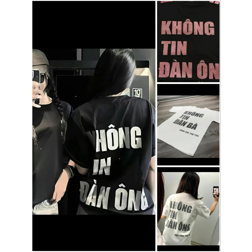 Áo thun UNISEX Không Tin Đàn Ông,Đàn Bà In Nhũ Kim Tuyến Đỏ Bạc Bazic Hot Trend 2026