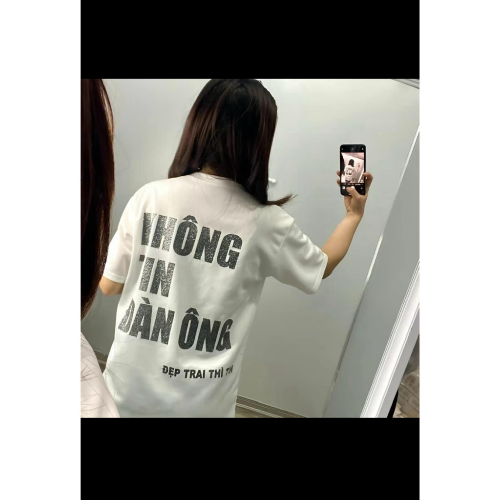 Áo thun UNISEX Không Tin Đàn Ông,Đàn Bà In Nhũ Kim Tuyến Đỏ Bạc Bazic Hot Trend 2026