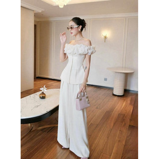 SB15 SÉT BỘ QUẦN ỐNG RỘNG ÁO BÈO TƠ PEPLUM ĐI LÀM, ĐI CHƠI, ĐI TIỆC SANG CHẢNH
