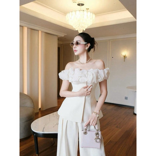 SB15 SÉT BỘ QUẦN ỐNG RỘNG ÁO BÈO TƠ PEPLUM ĐI LÀM, ĐI CHƠI, ĐI TIỆC SANG CHẢNH
