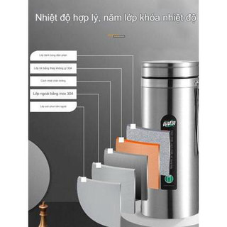 [TẶNG TÚI] Bình giữ nhiệt 1500ml inox 304 HiLOGI cách nhiệt, miệng rộng 9cm, giữ nóng 10g, lạnh 20g, có khay lọc cao cấp