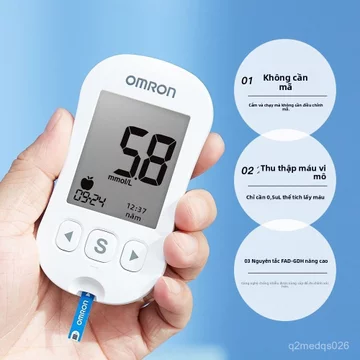 Máy đo đường huyết Omron là một thiết bị dùng tại nhà để đo đường huyết chính xác, thích hợp cho việc sử dụng với que th