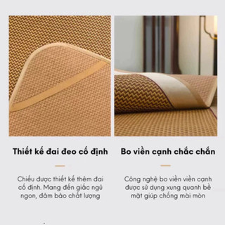 [TẶNG TÚI] Chiếu điều hòa có lót lụa 2 lớp, Chiếu Điều Hòa Sợi Mây Tổng Hợp  Lót Lụa Cao Cấp Có Chun Cài Góc Hàng Loại 1
