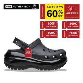 | 100% 𝘾𝙝í𝙣𝙝 𝙃ã𝙣𝙜 | Giày Clog 𝙲𝚁𝙾𝙲𝚂 Unisex Classic Mega Crush 'Black'