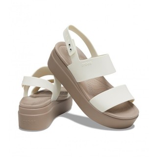 | 100% 𝘾𝙝í𝙣𝙝 𝙃ã𝙣𝙜 | Dép Clog 𝙲𝚛.𝚘𝚌𝚜 Unisex Classic Brooklyn Upper Low Wedge 'Cream/Brown'
