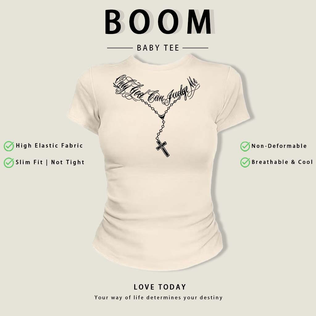 BOOM Áo Baby Tee Nữ Cotton Ôm Body-Áo Thun Ngắn Tay Y2K In Hình PhongCách Mùa Hè, Cổ Tròn Hàng Đầucách hàn quốc phongQ07