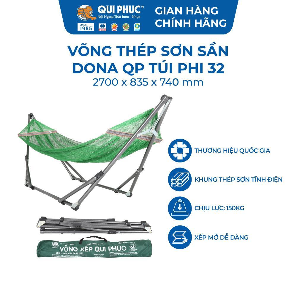 [SVIP] Võng nằm Dona QUI PHÚC, khung chắc chắn, chịu tải 150kg, xếp gọn linh hoạt, thiết kế an toàn, tiện lợi