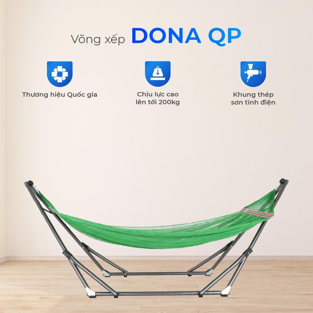 [SVIP] Võng nằm Dona QUI PHÚC, khung chắc chắn, chịu tải 150kg, xếp gọn linh hoạt, thiết kế an toàn, tiện lợi