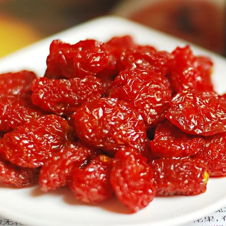 Cà chua nhỏ, cà chua khô, cà chua bi, đồ ăn vặt, đồ ăn vặt ngâm đường, đồ ăn vặt trái cây tươi, chua ngọt và ngon miệng