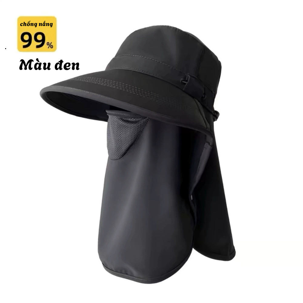 Mũ Chống Nắng Chống 99% Tia UV - Mũ Kèm Khẩu Trang Che Cổ Có Thể Tháo Rời Thoáng Khí, Chống Bụi Hiệu Quả ntt95