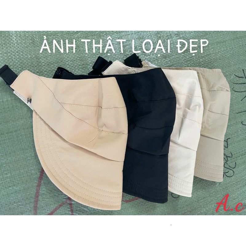 Mũ bucket có nút đeo khẩu trang- Mũ nón hở đầu chống nắng, chống tia UFP50+  thời trang