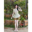Set bộ thời trang nữ siêu dễ thương chất vải áo tơ lệch vai chiết eo nhẹ nhàng phối quần cotton hàn giả váy xinh Monfash