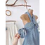 Set bộ áo linen sọc tay rời phối quần dài lai nhún bèo Monfashion