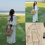Set Bộ Chấm Bi Áo Ngắn Tay mix Quần Xuông Dài HoangThHa ( Sẵn hàng) Monfashion