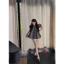 Set bộ đùi thời trang nữ dang babydoll chất lenin kẻ sọc áo tay ngắn cổ vuông phối quần short ống rộng viền trắng Monfas
