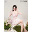 Đầm thời trang nữ chất voan hoa màu tươi mới cổ tròn vuông tay ngắn bồng váy mini xòe tầng đi chơi tiểu thư Monfashion