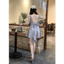 Đầm 2 dây thời trang nữ mặc đi chơi chất vải sóng ý chấm bi đính nơ hở lưng, Monfashion